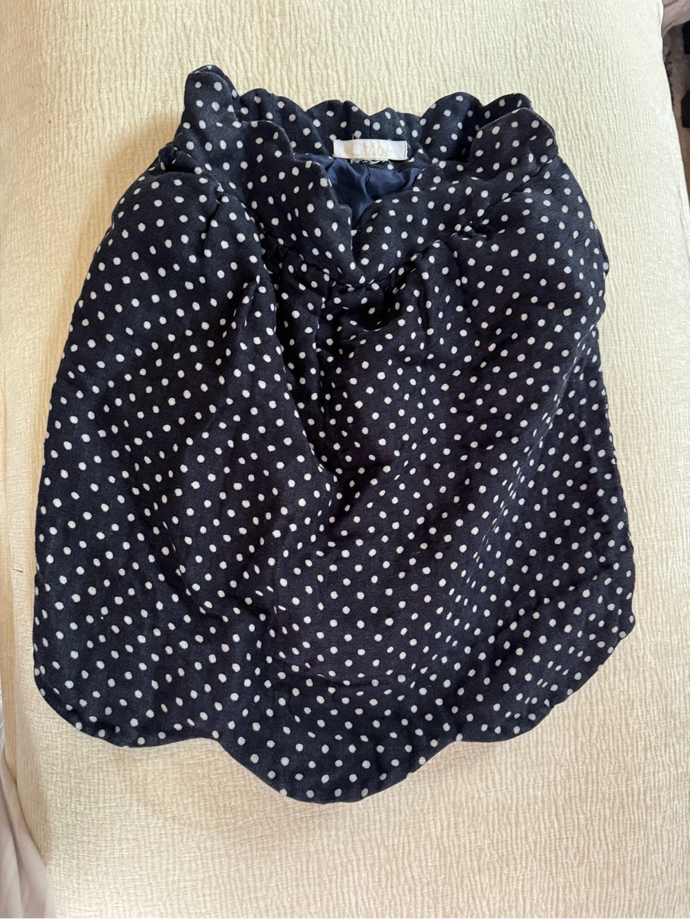 Chloe Navy and White Polka Dot Midi Skirt